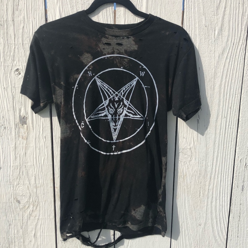 WITCH pentagram destroyed t-shirt